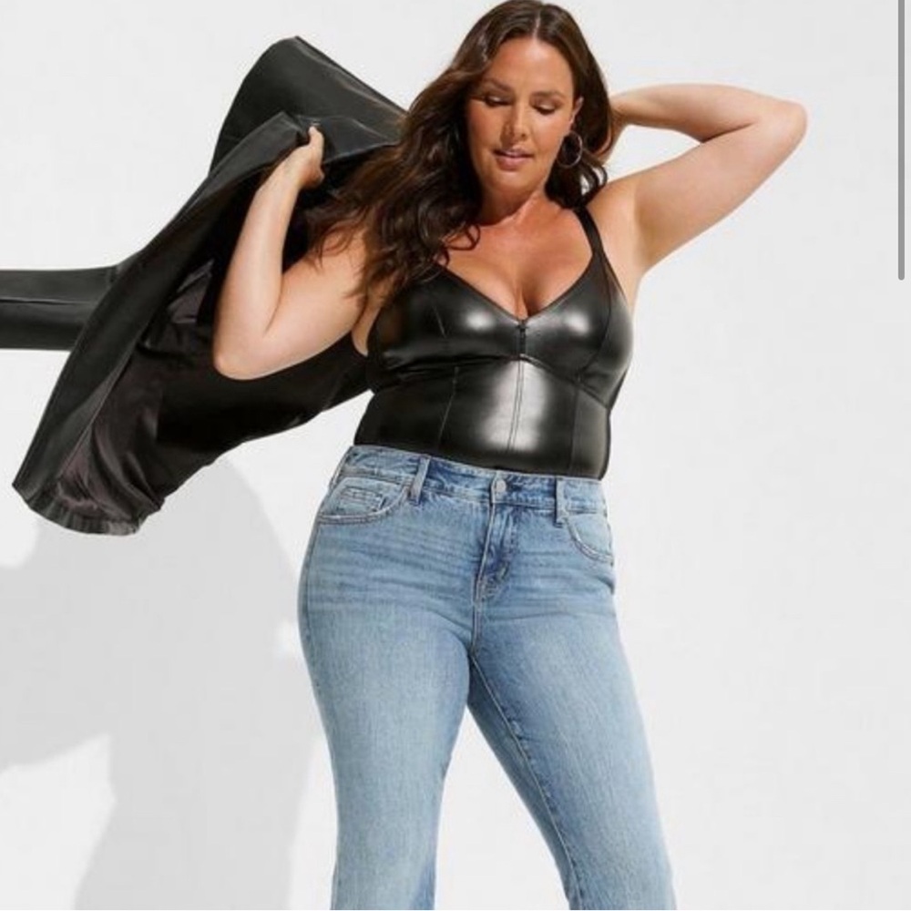 Black pleather bodysuit